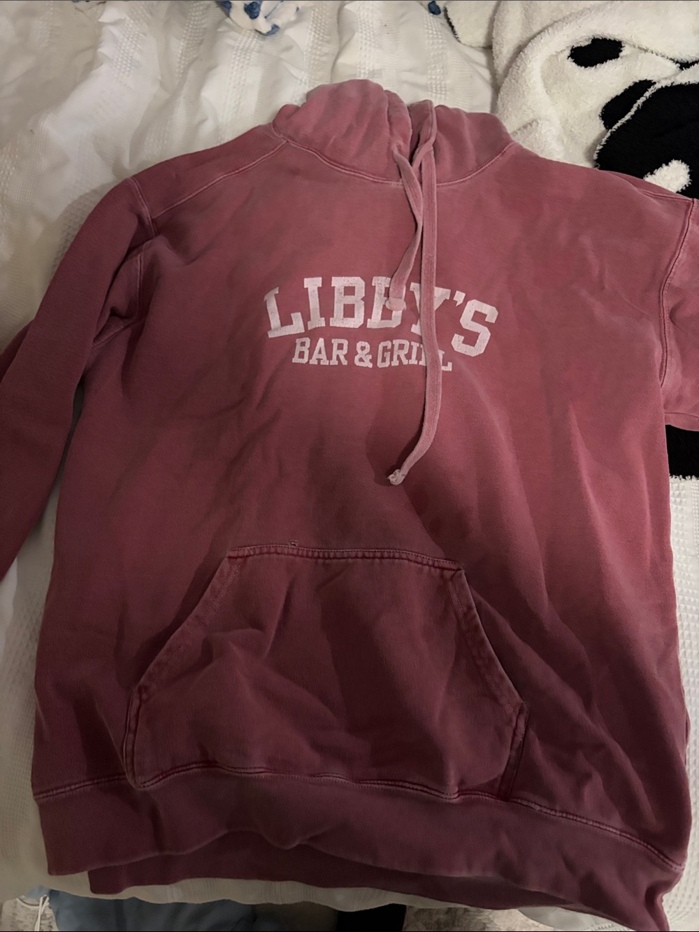 Dusty Red Pullover Hoodie with Front Pocket